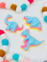 Savon dinosaure bleu et vert