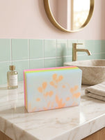 Savon rectangle imprimé fleur rose
