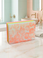Savon rectangle imprimé fleur rose
