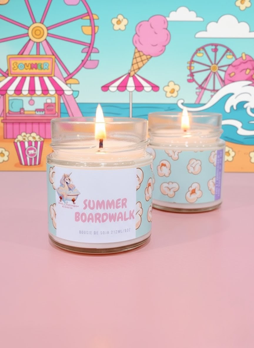 Bougie avec mèche de bois Summer Boardwalk