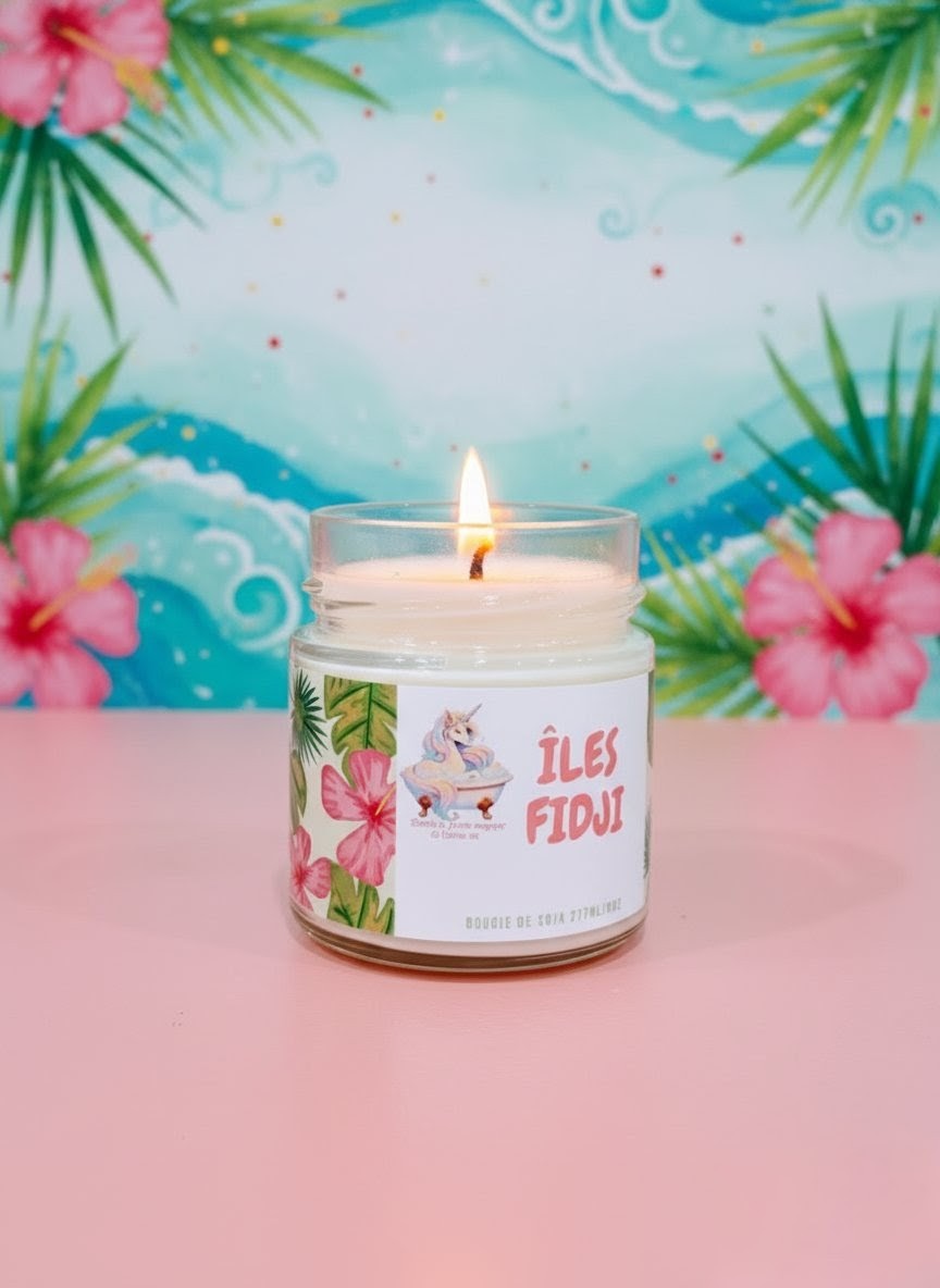 Bougie avec mèche de bois Îles Fidji