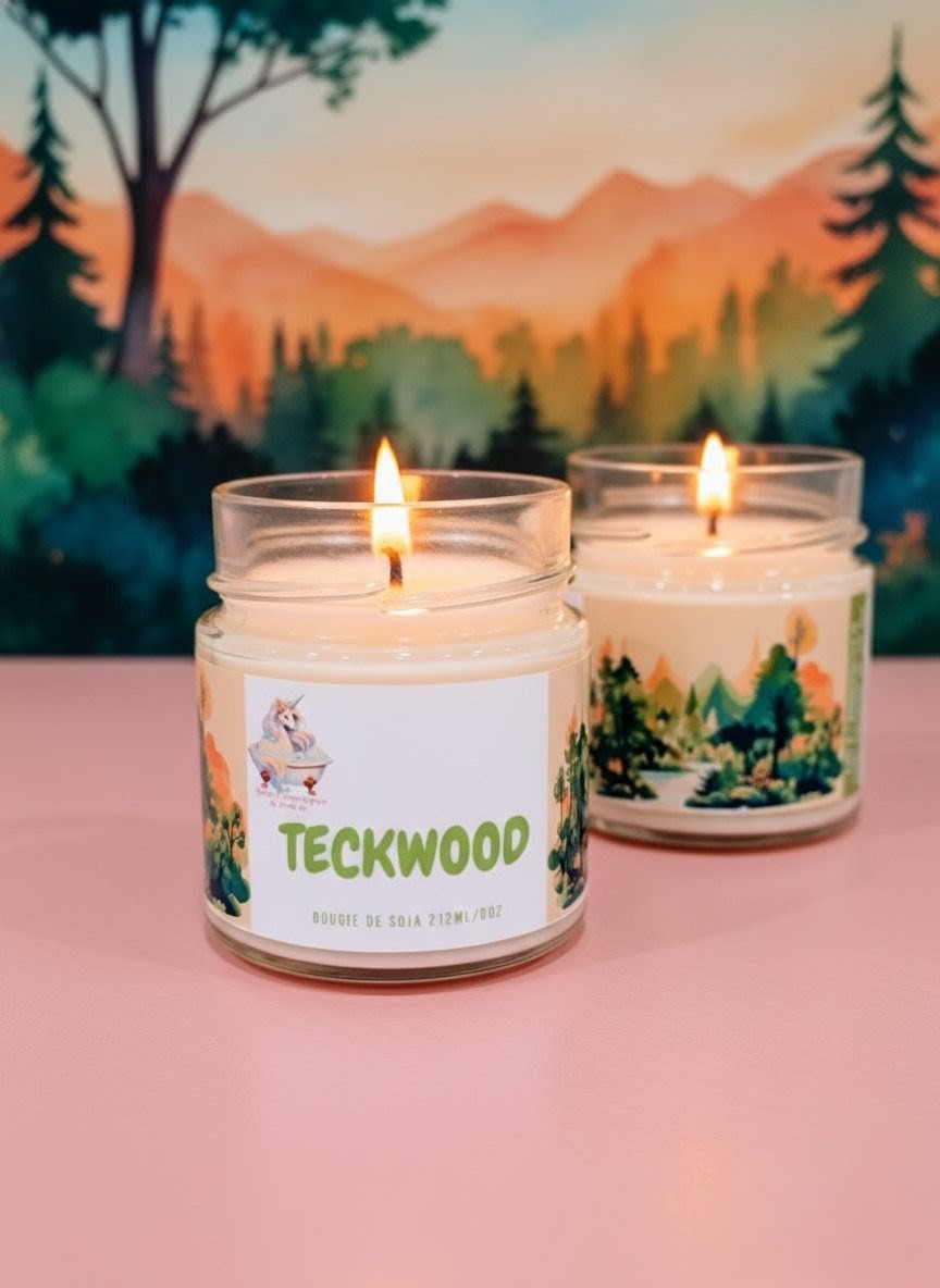 Bougie avec mèche de bois Teckwood